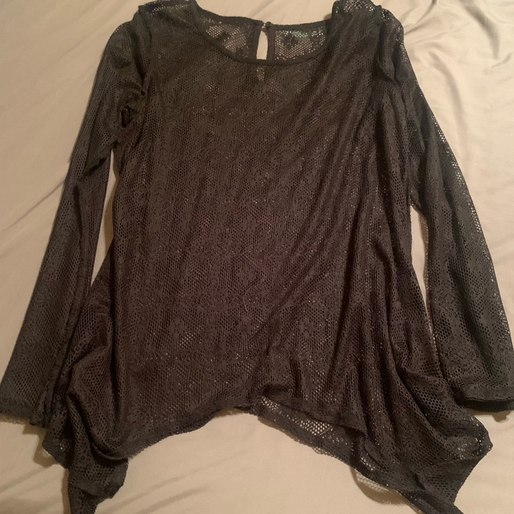 Maurice’s Black Mesh Top